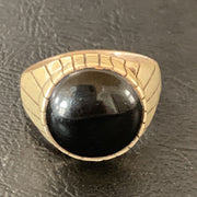 Men's XL Navajo Black Onyx Ring | Sterling Silver | Sz 14 | Authentic Native American Handmade | 11957