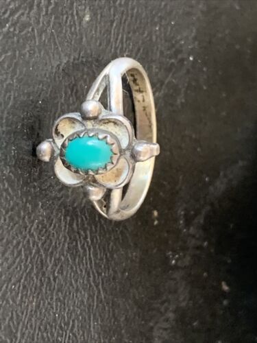 Navajo Green Turquoise Ring | Sterling Silver | Sz 5.5 | Authentic Native American Handmade | 10786