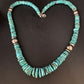 Authentic Native American Navajo Graduated Blue Turquoise Necklace | Sterling Silver | 22" | 13568