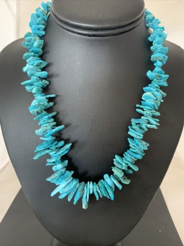 Navajo Pearls Necklace | Sterling Silver | Sleeping Beauty Kingman Turquoise | 18" | 1773