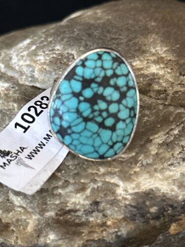 Navajo Blue Spiderweb Turquoise Ring | Sterling Silver | Sz 6 | 10283