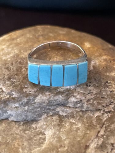 Native American Navajo Kingman Turquoise Ring | Sterling Silver | Sz 5.5 | 1130