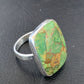 Adjustable Navajo Green Mojave Turquoise Ring | Sterling Silver | Sz 8 | Authentic Native American Handmade | 11785