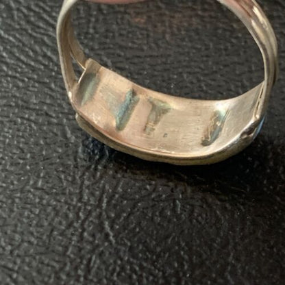 Navajo Blue Opal Inlay Band Ring | Sz 8.5 | Authentic Native American Handmade | 12417 - Masha USA