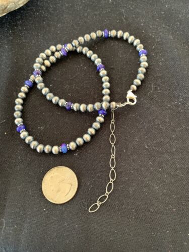 Navajo Pearls Purple Sugilite Bead Necklace | Sterling Silver | 19" | Authentic Native American Handmade | 488