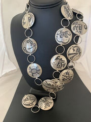 Native American Handmade Men's Sterling Silver Hopi Concho Belt | Authentic Southwestern Jewelry | 1425
