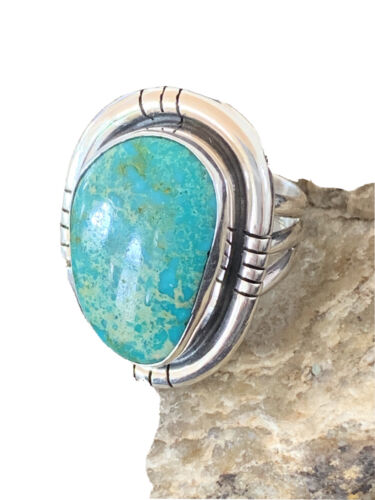 Navajo Royston Turquoise Ring | Sterling Silver | Sz 6.5 | Authentic Native American Handmade | 1493
