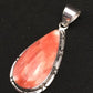 Native American Navajo Red Spiny Oyster Pendant | Sterling Silver | 1.75" | 1125