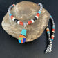 Navajo Blue Turquoise Inlay Pendant Necklace | Sterling Silver | Authentic Native American Handmade | 13865
