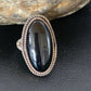 Native American Old Pawn Navajo Black Onyx Ring | Sterling Silver | Sz 7 | 11947