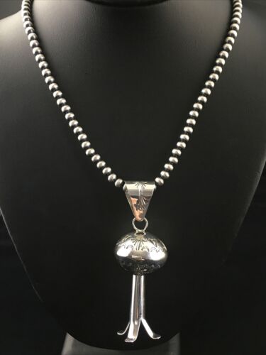Southwestern Men's Navajo Sterling Silver Large Naja Necklace Pendant | 3" | 10074