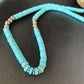 Southwestern Blue Turquoise Heishi Necklace | 8mm | 20" | Sterling Silver | 13935