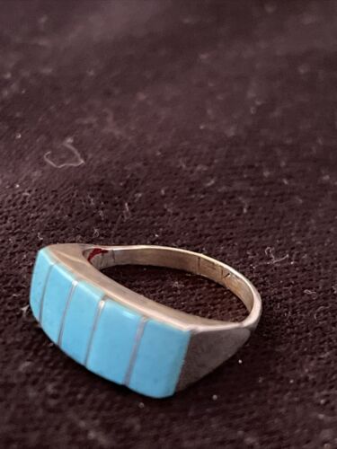 Native American Navajo Kingman Turquoise Ring | Sterling Silver | Sz 5.5 | 1130