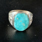 Southwestern Navajo Blue Kingman Turquoise Ring | Sterling Silver | Sz 12 | 14158