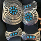 Men's Handmade Hopi Turquoise Concho Belt Buckle | Sterling Silver | 48" | 12292