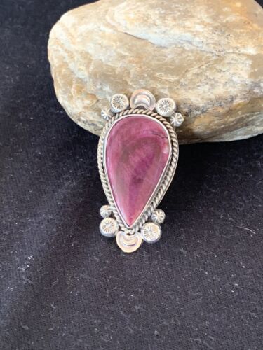 Native American Men's Sterling Silver Purple Spiny Oyster Ring | Sz 11 | 424