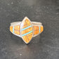 Navajo Blue Turquoise Spiny Oyster Inlay Ring | Sz 8.5 | Authentic Native American Handmade | 14558
