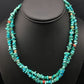 Navajo Blue Turquoise Nugget Bead Necklace | 2 Strand | Sterling Silver | 17" | Authentic Native American Handmade | 4490