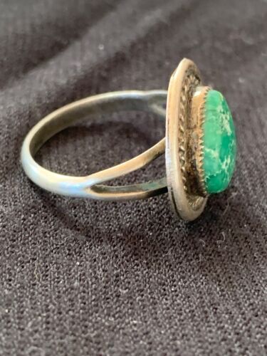 Native American Turquoise Navajo Old Pawn Ring | Sterling Silver | Sz 8.75 | 4714