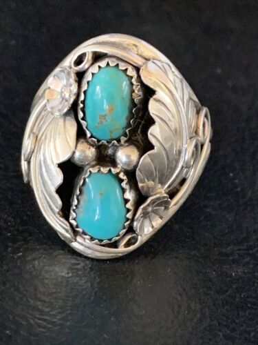 Navajo Kingman Turquoise Multi-Stone Ring | Authentic Native American Sterling Silver | Sz 11 | 14175