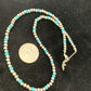Navajo Pearls 4mm Turquoise Bead Necklace | Sterling Silver | 14" Single Strand | Native American Artisan