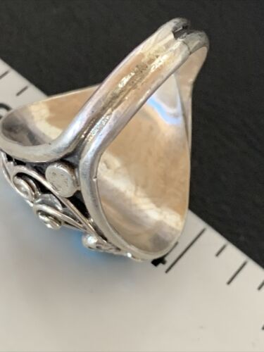 Navajo Blue Kingman Turquoise Feather Ring | Authentic Native American Sterling Silver | Multi-Stone | Sz 11.5 | 12224