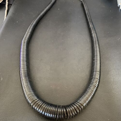 Navajo Black Onyx Bead Necklace | Sterling Silver | 24" | Authentic Native American Handmade | 12528 - Masha USA