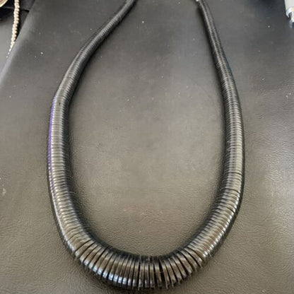 Navajo Black Onyx Bead Necklace | Sterling Silver | 24" | Authentic Native American Handmade | 12528 - Masha USA