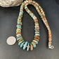 Navajo Turquoise & Red Spiny Oyster Graduated Necklace | Sterling Silver | Authentic Native American | 32" | 14380