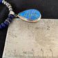 Navajo Pearls Necklace with Lapis, Turquoise, and Blue Opal Pendant | Sterling Silver | 1171
