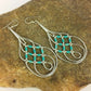 Native American Blue Turquoise Heishi Dangle Earrings | Sterling Silver | 2" | 8878