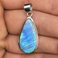 Native American Navajo Blue Opal Inlay Pendant | Sterling Silver | 1.75" | 1124