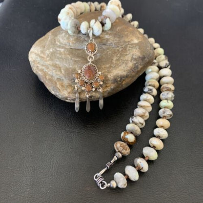 Navajo Multi-Stone Turquoise Pendant Necklace | Sterling Silver | Authentic Native American Handmade | 12386