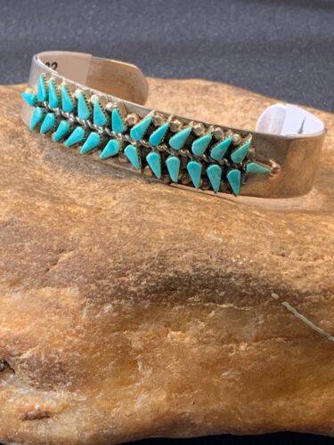 Native American Turquoise Navajo Bracelet | Sterling Silver Old Pawn | 4433 - Masha USA