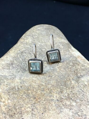 Navajo Blue Topaz Earrings | Sterling Silver | Authentic Native American Handmade | 8989