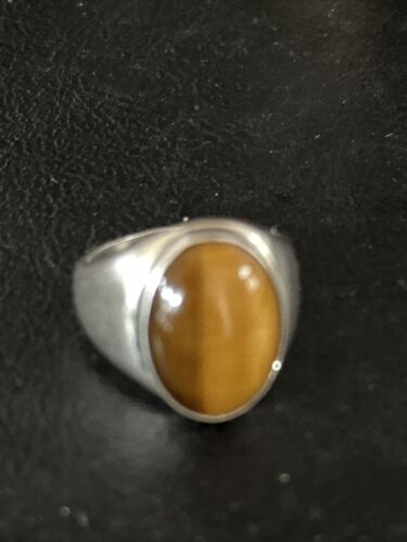 Native American Coffee Tiger's Eye Ring | Sterling Silver | Sz 9 | 14269