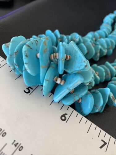Native American Santo Domingo Shell Chip Turquoise Necklace | 26" | 11999 - Masha USA
