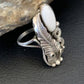 Navajo White Buffalo Turquoise Ring | Sterling Silver | Sz 7 | Authentic Native American Handmade | 12184