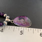 Navajo Pearls Necklace with Purple Sugilite and Onyx Pendant | Sterling Silver | 13394