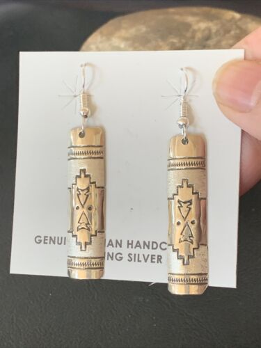 Navajo Stamped Sterling Silver Earrings Set | Authentic Native American Handmade | 11624