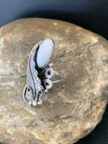 Navajo White Buffalo Turquoise Ring | Sterling Silver | Sz 5.5 | Authentic Native American Handmade | 12183