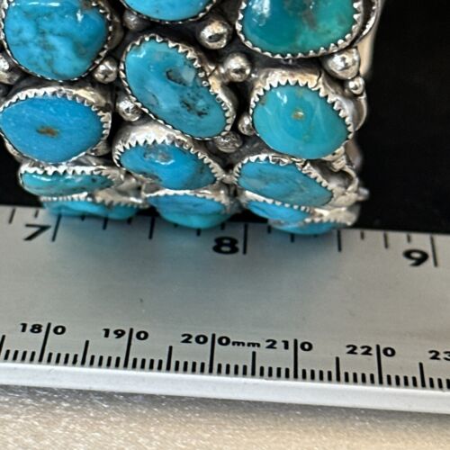 Sterling Silver Kingman Turquoise Cuff Bracelet | Handmade | Authentic Native American | 14565