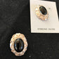 Native American Onyx Nugget Design Earrings | Sterling Silver | Southwestern Handmade | 1" | 3745