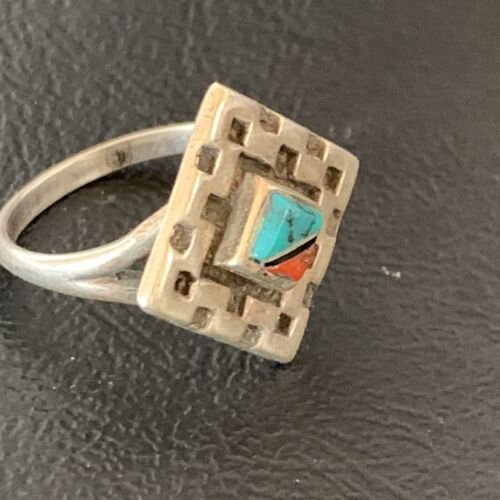 Navajo Blue Turquoise Spiny Oyster Inlay Ring | Sz 7 | Authentic Native American Handmade | 13170