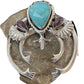 Navajo Sterling Silver Naja Pendant | Turquoise & Spiny Oyster | Authentic Native American Handmade | 1059