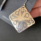 Native American Women's Dangle Earrings | Navajo Sterling Silver Stamped Handmade | 1660