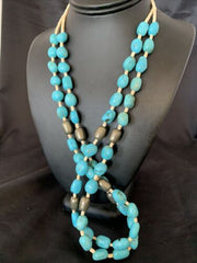 Native American Santo Domingo Shell Nugget Turquoise Necklace | 26" | Authentic Handmade | 12000