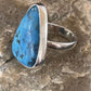 Men's Navajo Blue Kingman Turquoise Ring | Sterling Silver | Adjustable | Sz 5.5 | 10507