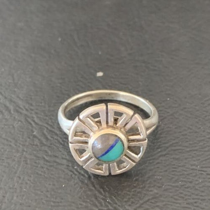 Navajo Blue Turquoise Sugilite Inlay Ring | Sz 5.5 | Authentic Native American Handmade | 11175