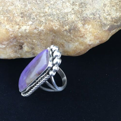 Native American Navajo Purple Charoite Ring | Sterling Silver | Sz 8.5 | 10105